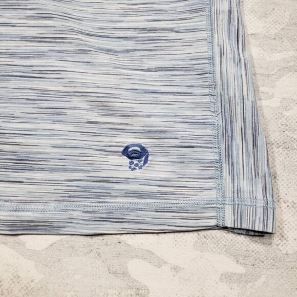 Mountain Hardwear Top Womens Large Blue Short Sleeve V Neck Outdoors Hiking - Picture 3 of 7